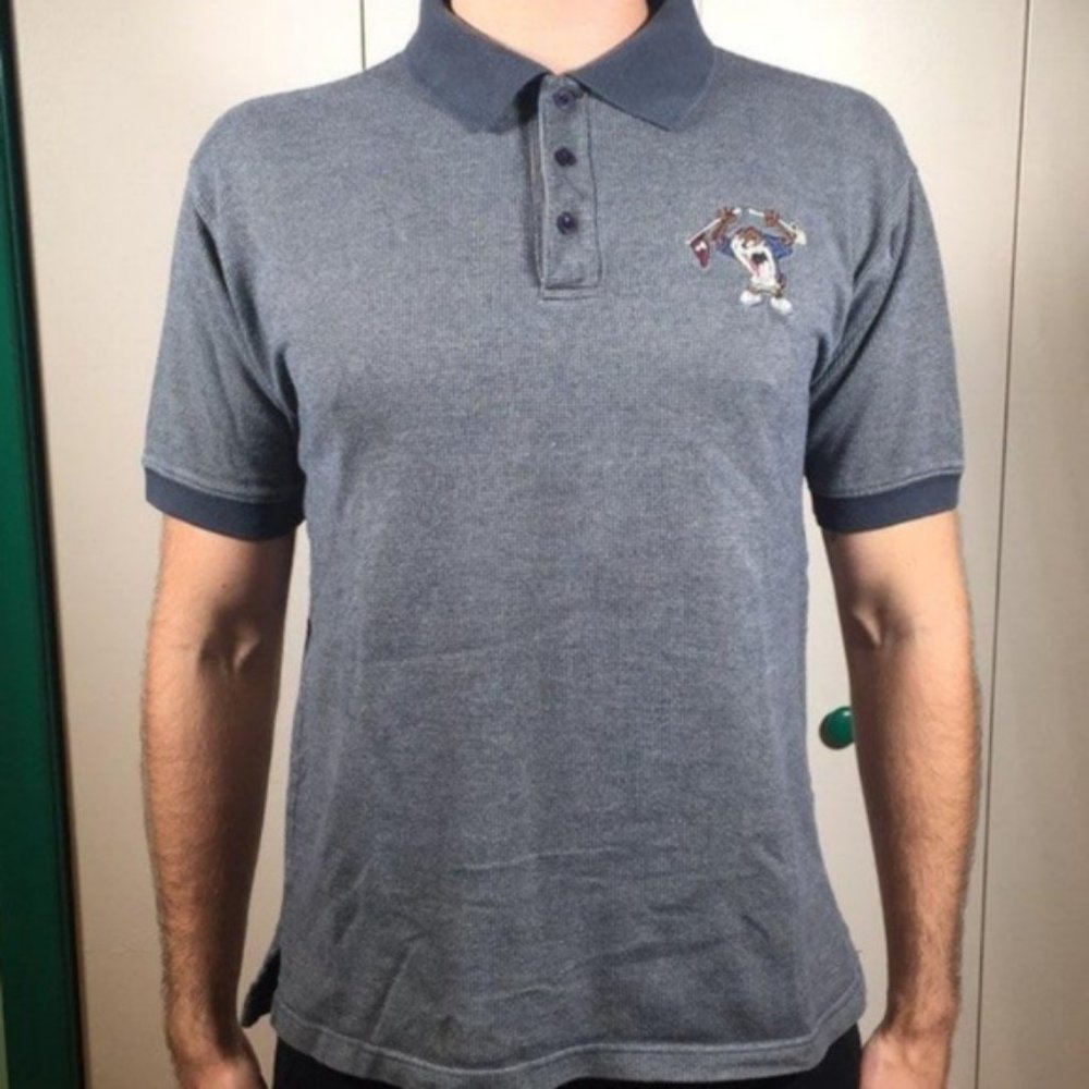 Vintage Men's Looney Tunes Taz Golf Polo Size M